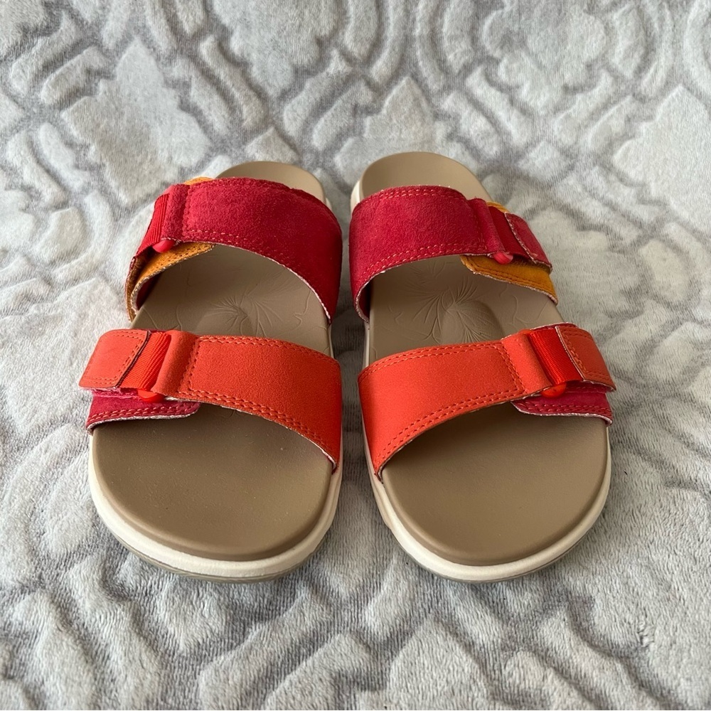 Earth Origins Vesper Suede Slides 8 Raspberry Multi NWOT - Picture 3 of 8